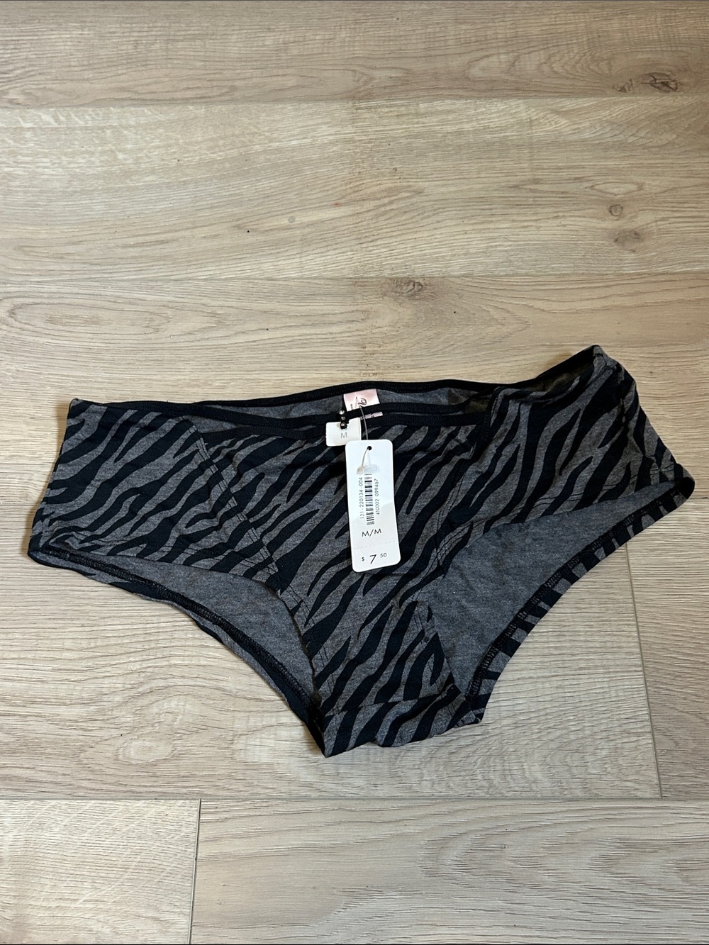 La SENZA Black and Gray Zebra Print Hipster Panties